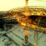 11 Установка поликорбанатной кровли на стадионе Рубин. (Казань)