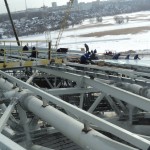 8 Установка поликорбанатной кровли на стадионе Рубин. (Казань)