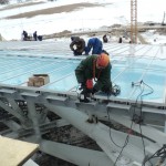 9 Установка поликорбанатной кровли на стадионе Рубин. (Казань)