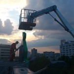 Монтаж рекламного короба